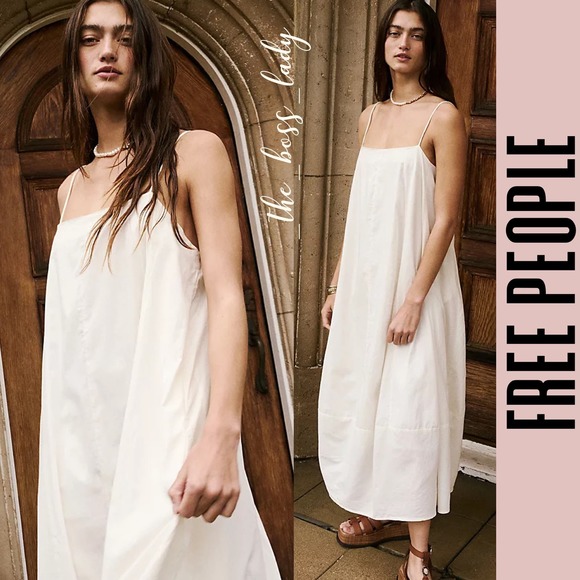 Free People dress midi cotton xs oversized - Picture 2 of 5